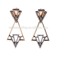 geometry triangle hanging ethnic diamond dangler earrings